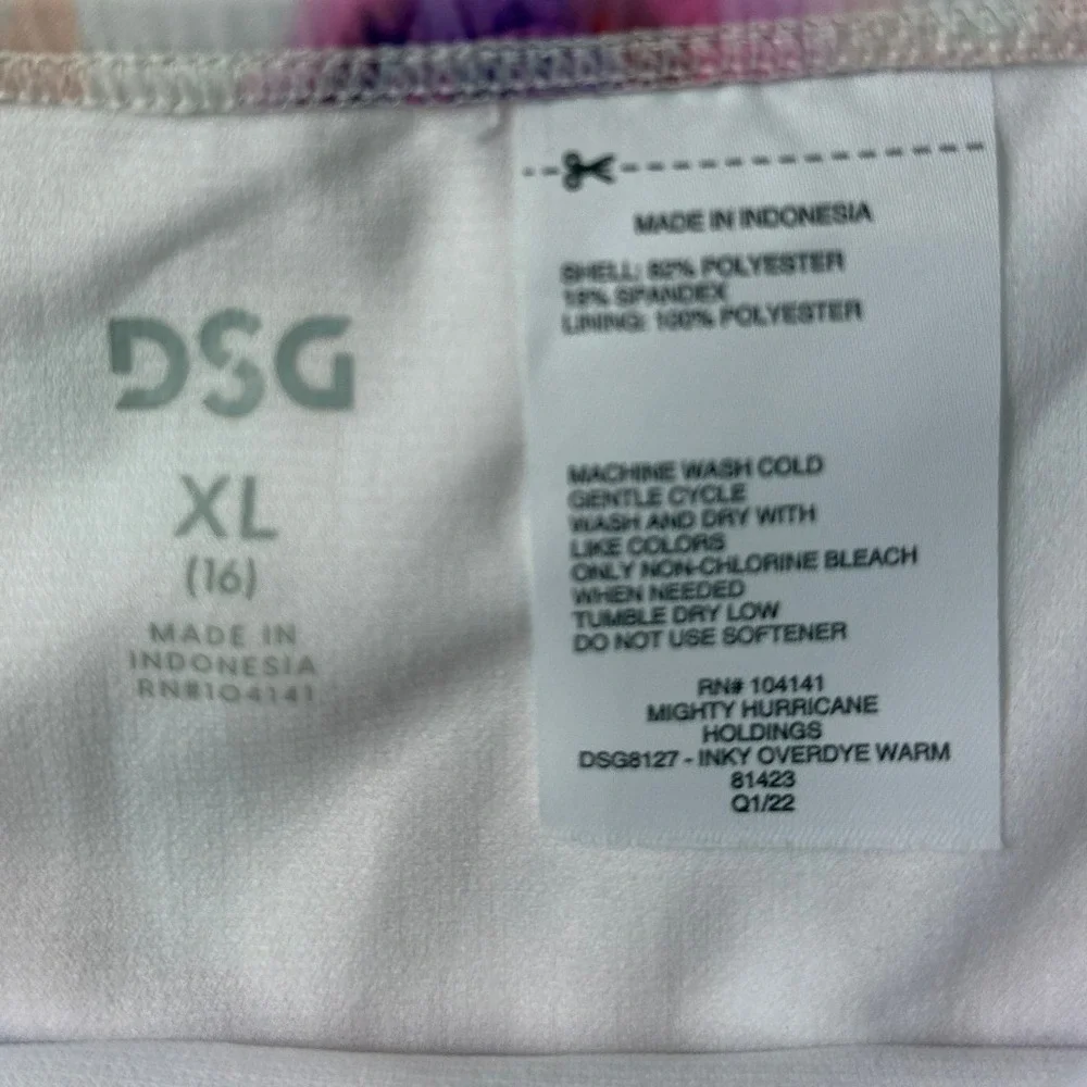 Lot of 2 DSG Girls XL 16 Swim Bottoms Blue Shorts Floral High Waist DSG7066 NWT